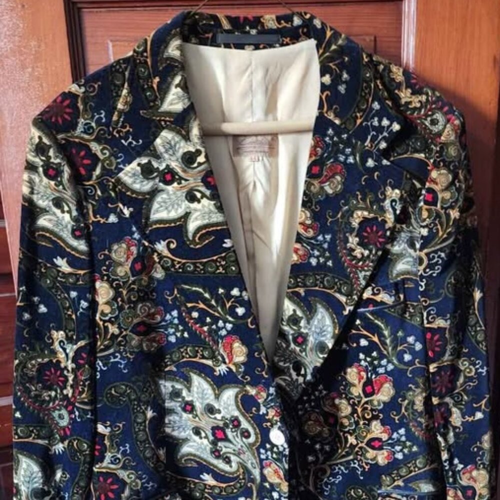 Vintage Cortefiel paisley corduroy Jacket